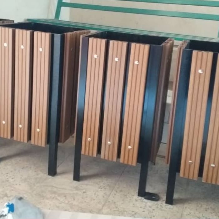 فلاور باکس و سطل زباله فلز و چوب پلاست