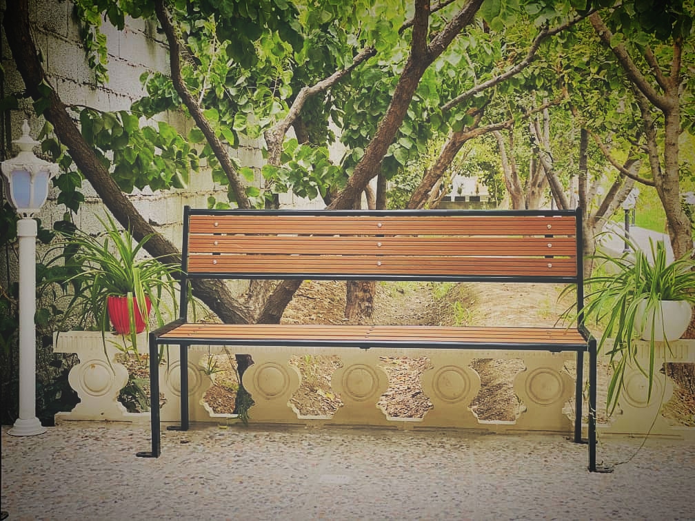 نیمکت فلز و چوی پلاست باغی و پارکی 